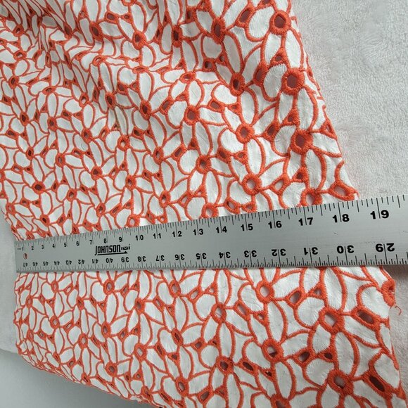 Ann Mashburn Women Sleeveless Floral Embroidered Mini Dress Medium Orange Cotton - Picture 9 of 11